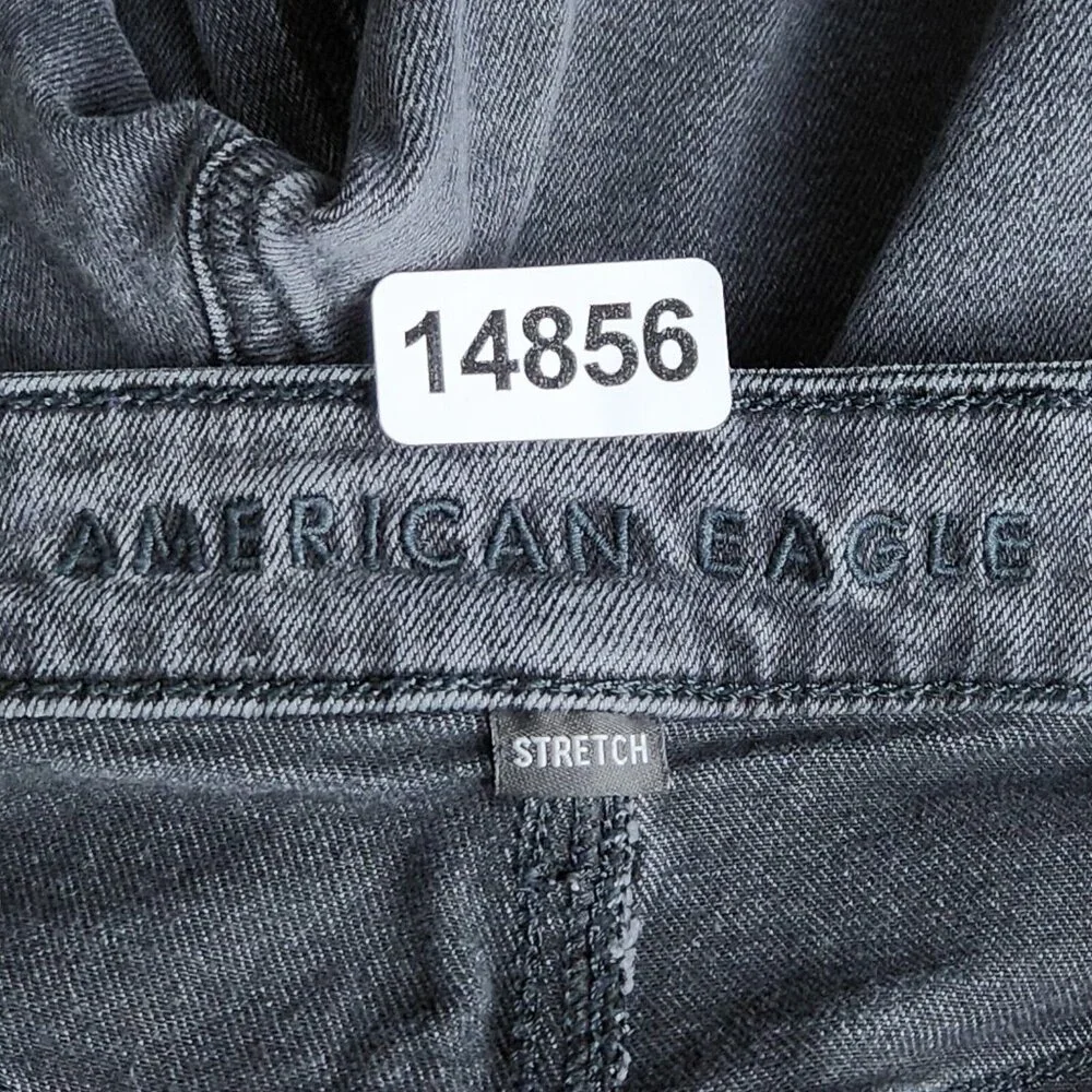 American Eagle Jeans Womens 6 Washed Black Mom Jean Stretch High Rise Denim - Picture 9 of 12